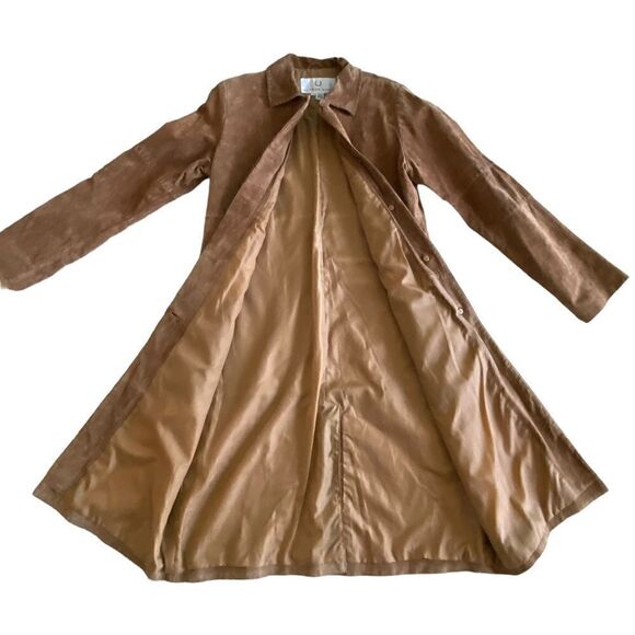 FABULOUS Alfred Sung Brown Long Suede Coat - Picture 2 of 15